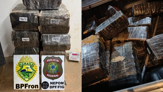 PF e PM prendem cinco pessoas e apreendem 205,4 kg de maconha em Foz do Iguaçu