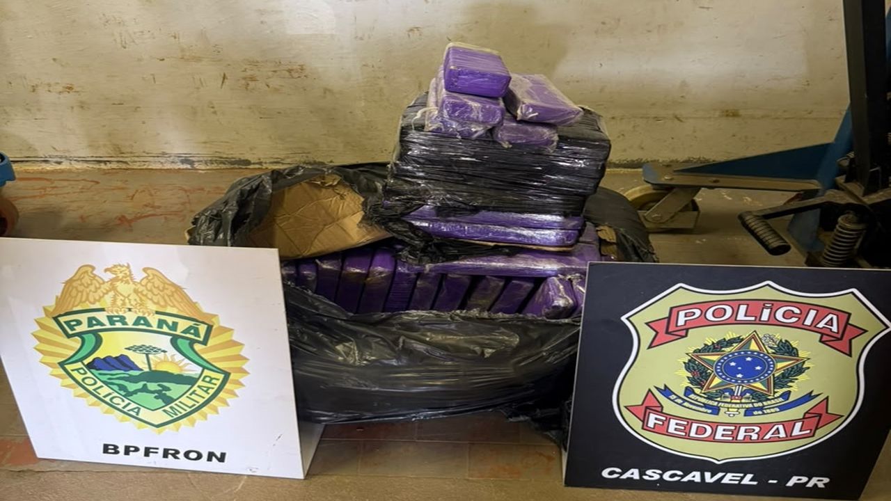 Operação conjunta apreende 71,2 kg de maconha e prende quatro suspeitos na BR-277 em Santa Tereza do Oeste