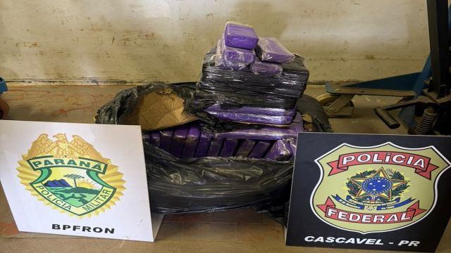 Operação conjunta apreende 71,2 kg de maconha e prende quatro suspeitos na BR-277 em Santa Tereza do Oeste