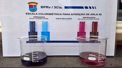 BPRv flagra caminhão com ARLA 32 adulterado durante fiscalização na PR-473, no oeste do Paraná