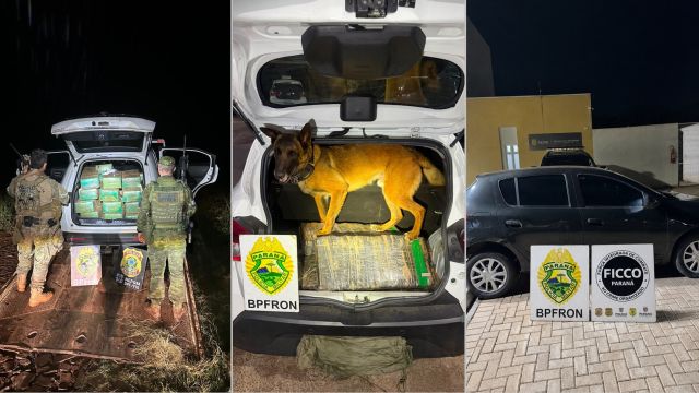 BPFRON apreende mais de 3 toneladas de drogas em ações no Oeste e Noroeste do Paraná