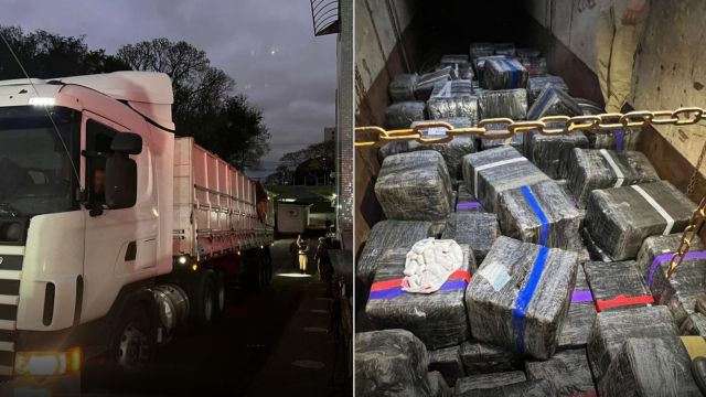 Mais de 4,2 toneladas de drogas são apreendidas em caminhão na BR-277, em Santa Terezinha de Itaipu