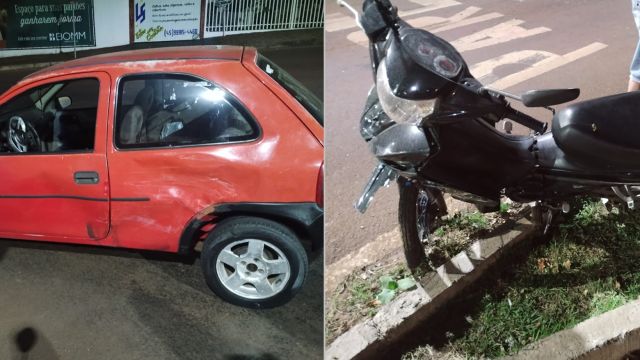 Motociclista fica ferida após avançar preferencial e colidir com carro em Cascavel
