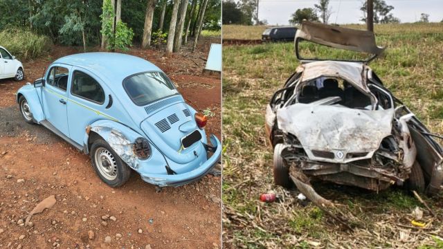 Homem morre após carro capotar em acidente na PR-239, em Jesuítas