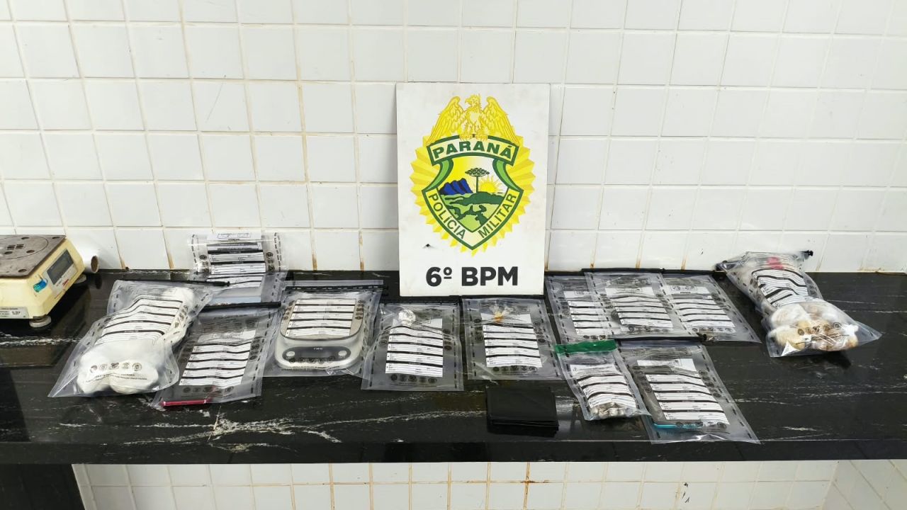Operação da PM apreende mais de 1,2 kg de drogas e prende três pessoas em Cascavel