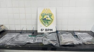 Pistola 9 mm com seletor de rajada e drogas são apreendidas durante abordagem em Cascavel