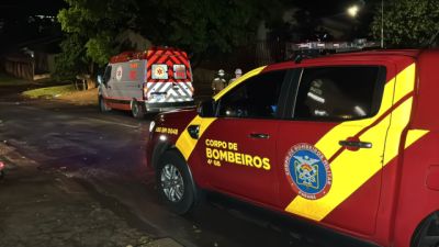 Incêndio em residência deixa duas pessoas com queimaduras em Cascavel