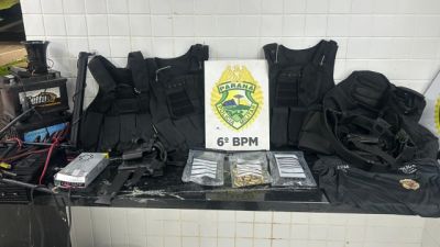 Homem é preso com pistola 9 mm e equipamentos policiais após fuga na BR-277, em Cascavel