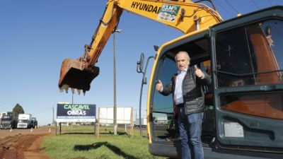 Prefeitura inicia obras de pavimentação no lado esquerdo da marginal da BR-277