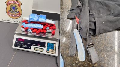 Paraguaio é preso com 865 gramas de cocaína ocultadas nas roupas e no corpo no Aeroporto de Foz do Iguaçu