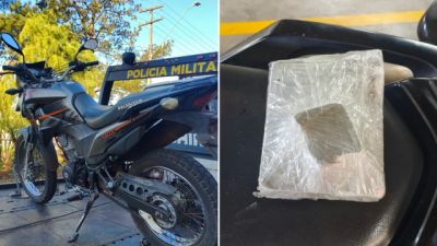 Dupla é presa com 810g de cocaína e motocicleta sem placa em Cascavel