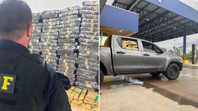 PRF apreende mais de 1,5 tonelada de maconha em caminhonete furtada na Argentina