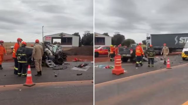 Tragédia na BR-163: pai e duas filhas morrem em colisão frontal com carreta em MS