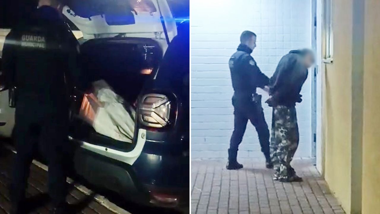 Homem de 23 anos é detido após furtar perfis de alumínio de obra no Bairro Santa Cruz, em Cascavel