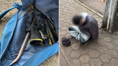 Homem é detido após ser flagrado cortando fiação de barraca de caldo de cana em Cascavel