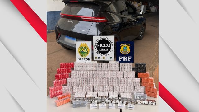 FICCO/PR apreende mais de 3 mil medicamentos e anabolizantes na BR-277, em Santa Tereza do Oeste