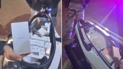 PRF apreende 59 iPhones 16 escondidos em motoneta na BR-277 em Santa Tereza do Oeste