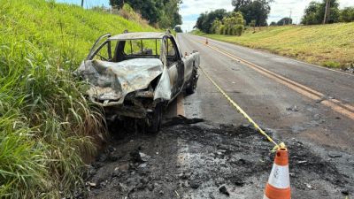 Colisão frontal deixa dois feridos na PR-490, em São Jorge do Patrocínio