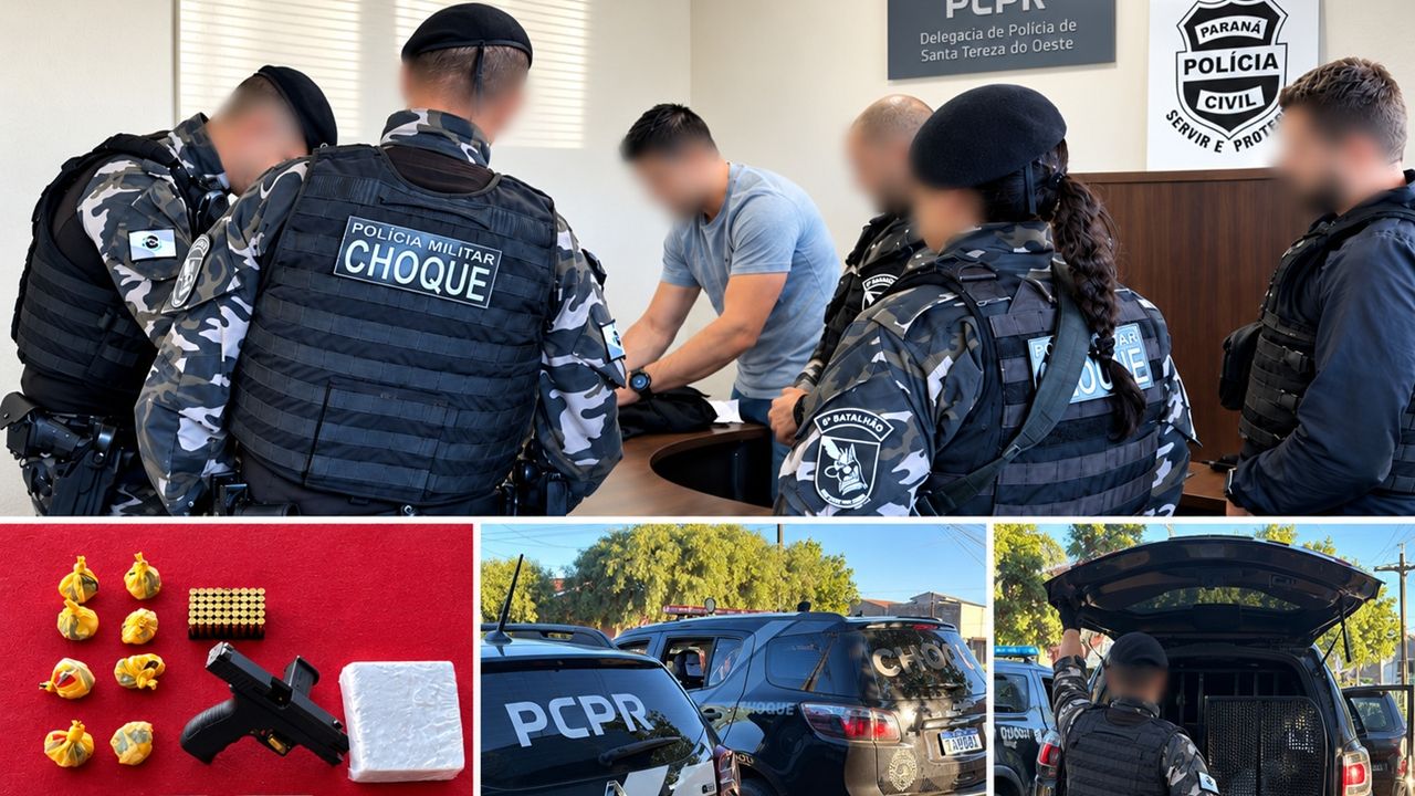 PCPR e PMPR prendem três pessoas e apreendem mais de 1 kg de cocaína em Santa Tereza do Oeste