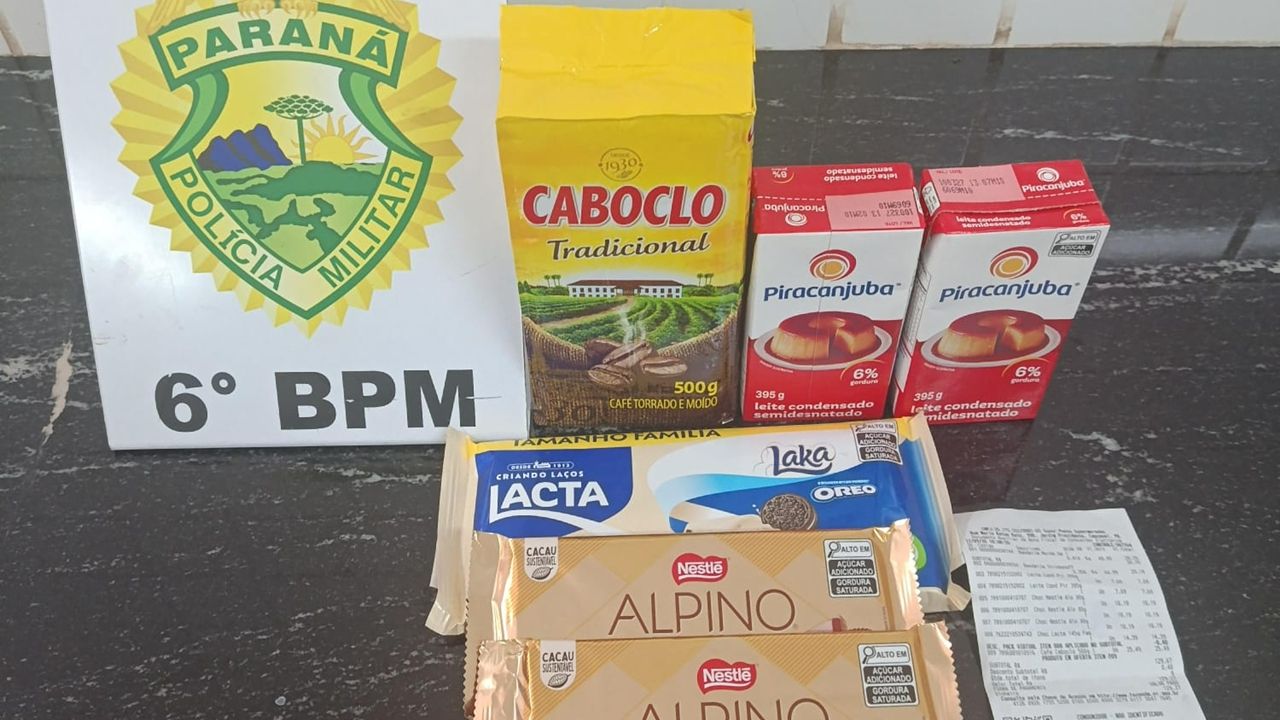 Homem com tornozeleira eletrônica é preso após furtar supermercado em Cascavel