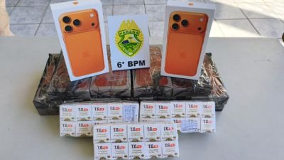 PM apreende 16 celulares e 120 ampolas de medicamento para emagrecimento em ônibus em Cascavel