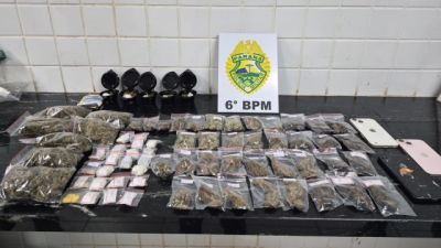Duas pessoas são presas com maconha, haxixe e drogas sintéticas durante abordagem no Centro de Cascavel