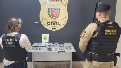 Homem é preso com revólver e mulher é detida por tráfico de drogas em Corbélia