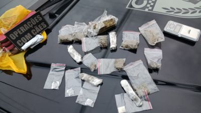 Guarda Municipal apreende maconha, haxixe e balança de precisão no bairro Cancelli, em Cascavel
