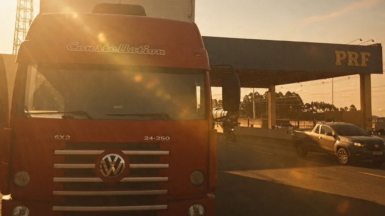 PRF aborda caminhão com carga de doces avaliada em R$ 142 mil e documentação irregular na BR-277
