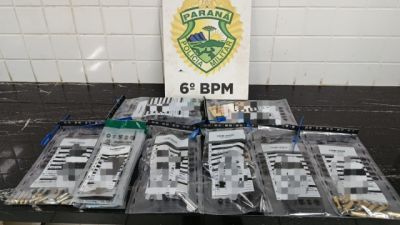 PM apreende duas armas e munições durante abordagem no bairro Interlagos, em Cascavel
