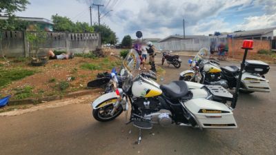 Menor em motocicleta colide com caminhonete após avistar viatura da PM em Guarapuava