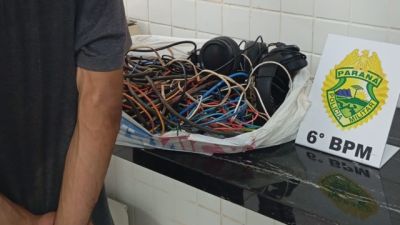 Homem é preso após furto de fiação elétrica em imóvel no Parque São Paulo, em Cascavel