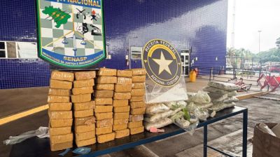 Receita Federal retém aproximadamente 88kg de substâncias análogas à pasta base de cocaína e haxixe na Ponte Internacional da Amizade