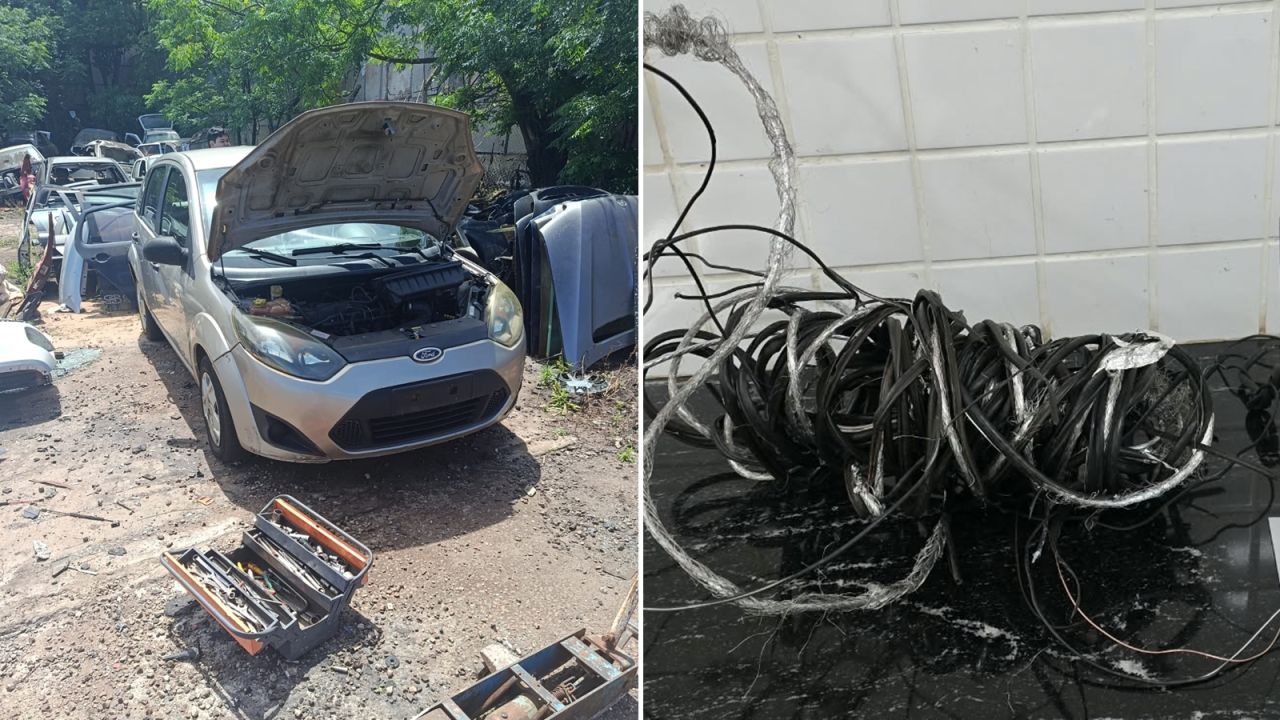 PM apreende veículo com registro de apropriação indébita e prende homem com fios de cobre em Cascavel