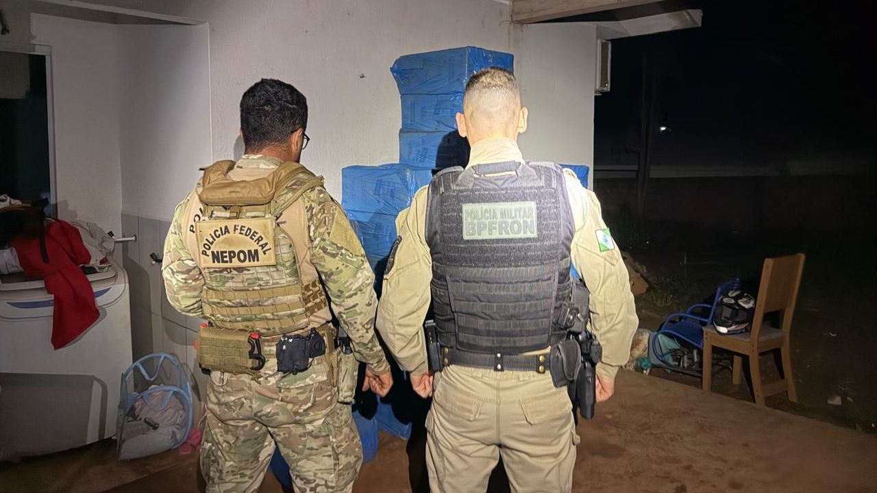 PF e PM apreendem 15,5 mil maços de cigarros paraguaios em depósito clandestino em Itaipulândia