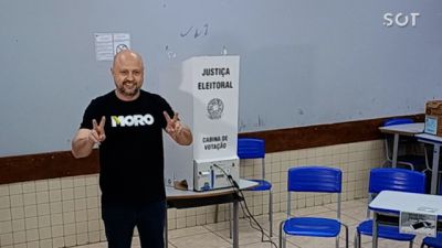 Eleições 2026: Vice de Sérgio Moro vota em Cascavel ao lado de aliados políticos