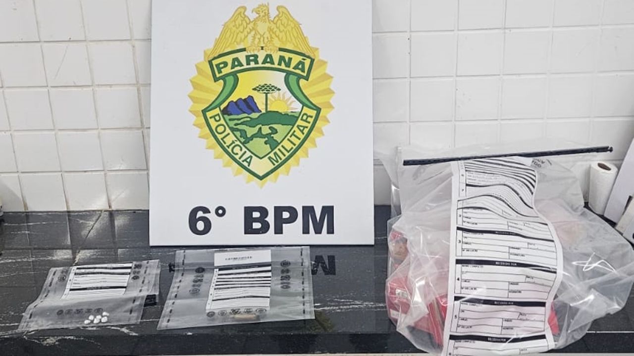 Três homens são presos e três adolescentes apreendidas por tráfico de drogas no Centro de Cascavel
