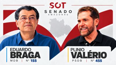 Eleição para o Senado no Amazonas tem Eduardo Braga e Plinio Valério na frente com dados oficiais
