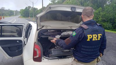 PRF apreende 170 kg de maconha durante abordagem na BR-373 em Ponta Grossa