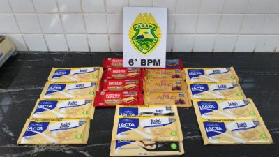 Dois homens são presos após furto de 19 barras de chocolate em supermercado de Cascavel