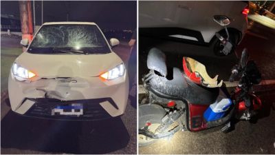 Scooter elétrica conduzida por adolescente é atingida por carro na BR-376, em Sarandi
