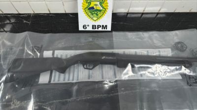 Homem é preso com espingarda calibre 12 durante abordagem na área rural de Cascavel