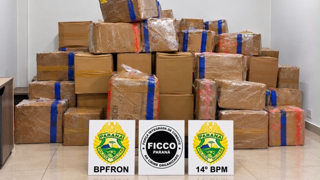 BPFRON apreende 824 kg de maconha escondidos em caminhão na BR-277, em Santa Tereza do Oeste