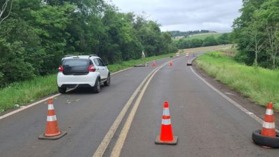 DER/PR orienta o tráfego e planeja obra emergencial na PR-592, em Nova Prata do Iguaçu