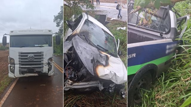 Colisão entre três veículos deixa homem ferido na PR-180, em Goioerê