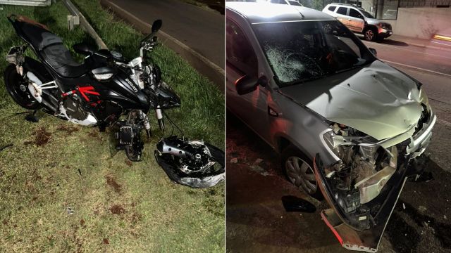 Dois acidentes deixam motociclistas feridos em Cascavel durante a noite e a madrugada