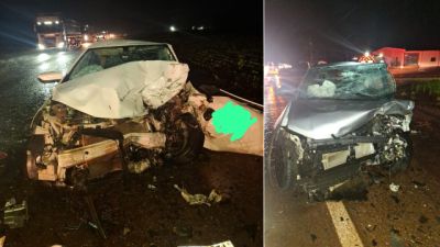 Colisão frontal deixa uma pessoa morta e duas feridas na PR-239, em Assis Chateaubriand