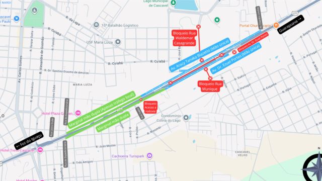 BR-277 terá tráfego desviado para marginais em Cascavel para obras da Trincheira do Cascavel Velho