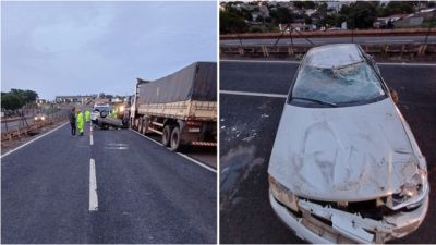 PRF registra capotamento com cinco feridos na BR-376, em Mandaguaçu