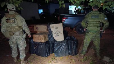 PF e PM apreendem 13 mil maços de cigarros em duas ações no Rio Paraná